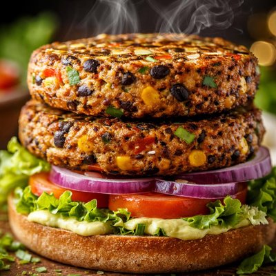 Image of Spicy Low Fat Veggie Burgers Vegan Gluten Free Soy Free