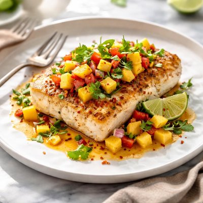 Image of Spicy Mango Halibut
