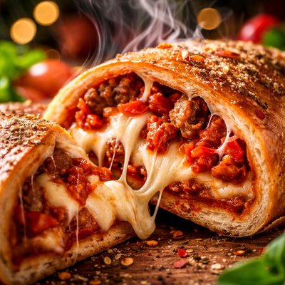 Image of Spicy Meat and Cheese Stromboli
