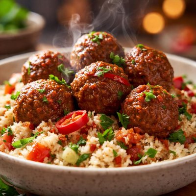 Image of Spicy Meatballs and Couscous