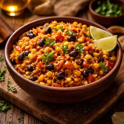 Image of Spicy Mexican Rice and Corn with Beans