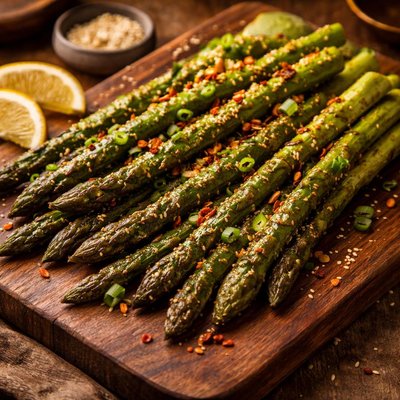Image of Spicy Miso Marinated Green Asparagus