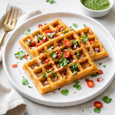 Image of Spicy Moong Dal Waffles