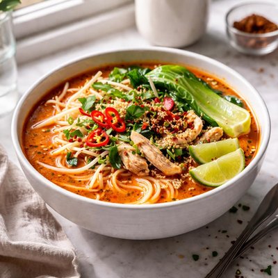 Image of Vegetarian Spicy Noodle Soup