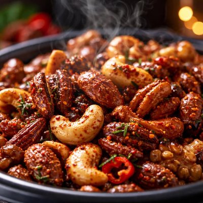 Image of Spicy Nuts in the Slow Cooker