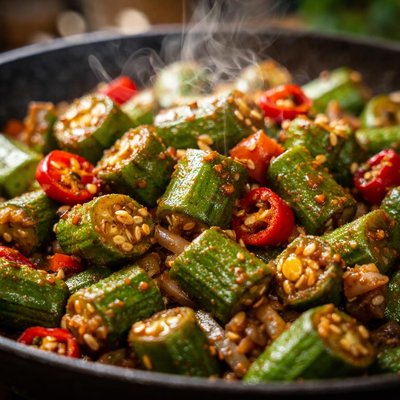 Image of Spicy Okra Stir-Fry