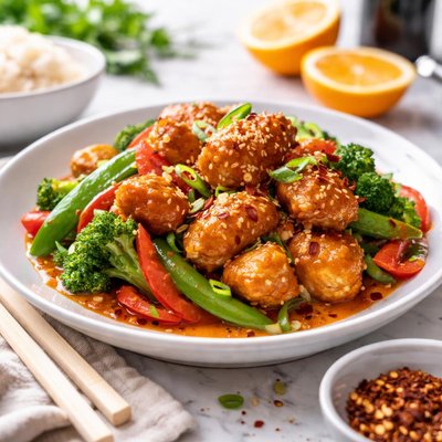 Image of Spicy Orange Chicken with Vegetables