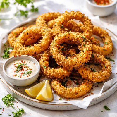 Image of Spicy Oven Baked Onion Rings