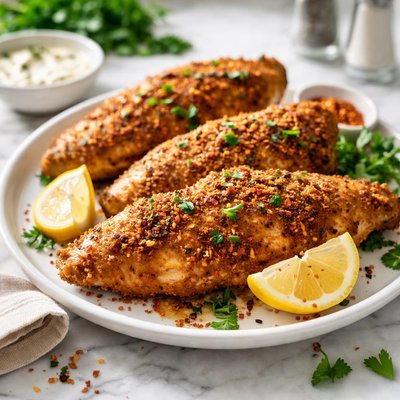 Image of Spicy Oven Fried Chicken Breasts