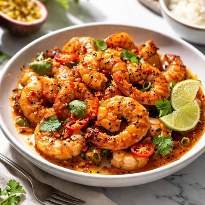 Image of Spicy Passion Fruit Glazed Shrimp