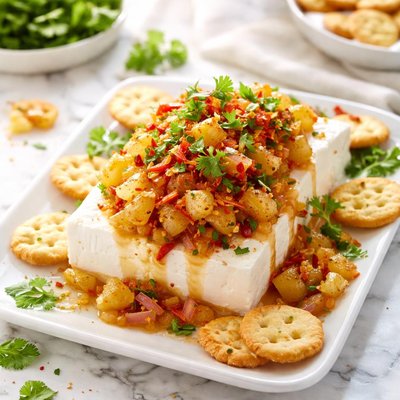 Image of Spicy Pineapple Over Cream Cheese Appetizer