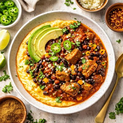 Image of Spicy Pork Chili with Cumin Polenta