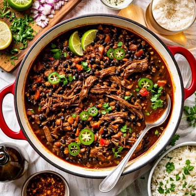 Image of Spicy Pot Roast with Black Beans and Bock Beer