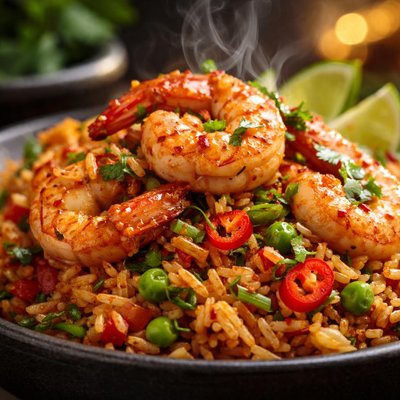 Image of Spicy Prawn Fried Rice from New Zealand