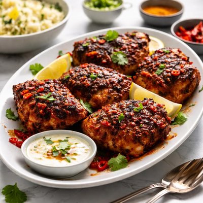 Image of Spicy Roasted East Indian Style Chicken Thighs