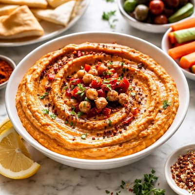 Image of Spicy Roasted Red Bell Pepper Hummous