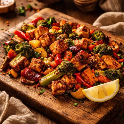 Image of Spicy Roasted Vegetables with Tofu