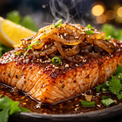 Image of Spicy Salmon with Caramilzed Onion