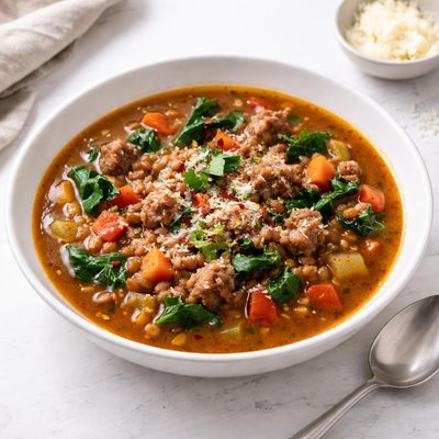 Image of Spicy Sausage Lentil Soup
