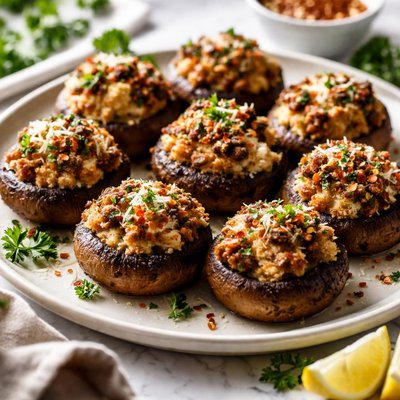 Image of Spicy Sausage Stuffed Monterey Mushrooms