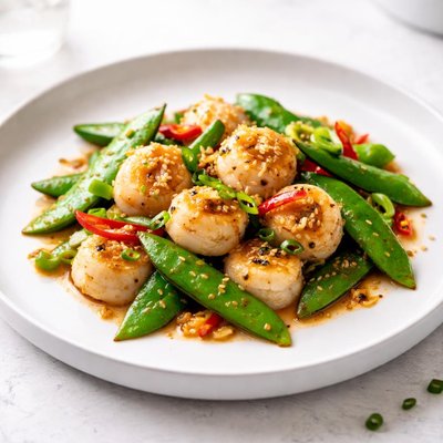 Image of Spicy Scallop and Snow Pea Stir Fry