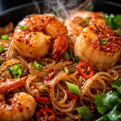 Image of Spicy Shrimp and Scallops with Cellophane Noodles