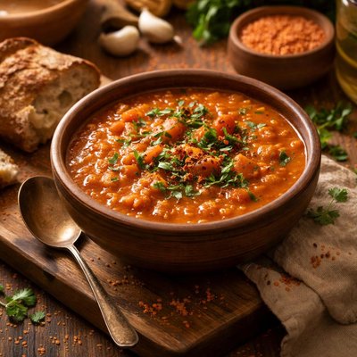 Image of Spicy Sizzle Red Lentil Soup