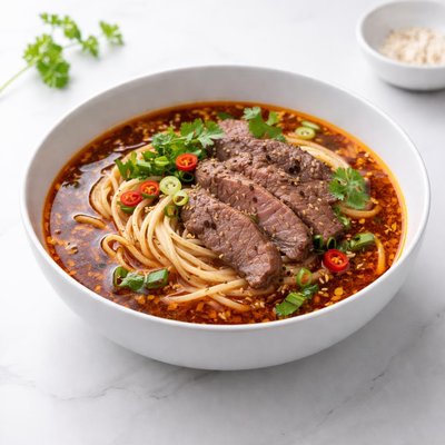 Image of Spicy Soup with Noodle and Beef