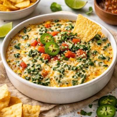Image of Spicy South of the Border Spinach Cheese Dip