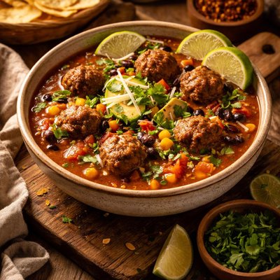 Image of Spicy Southwestern Meatball Soup