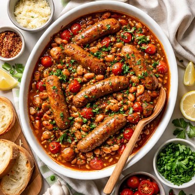 Image of Spicy Stick to the Ribs Bean Sausage Casserole