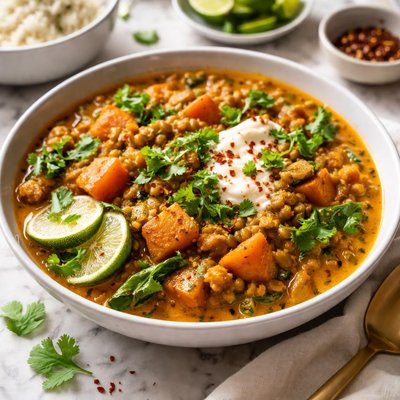 Image of Spicy Sweet Potato and Lentil Curry