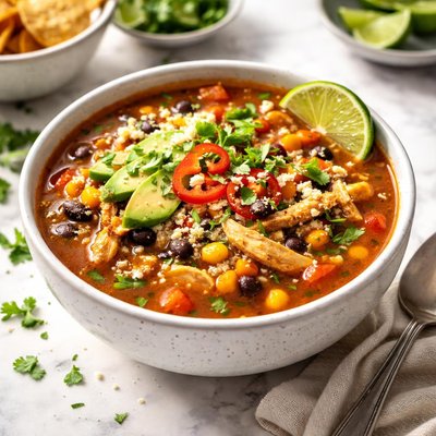 Image of Spicy Tex Mex Mexican Chicken Soup