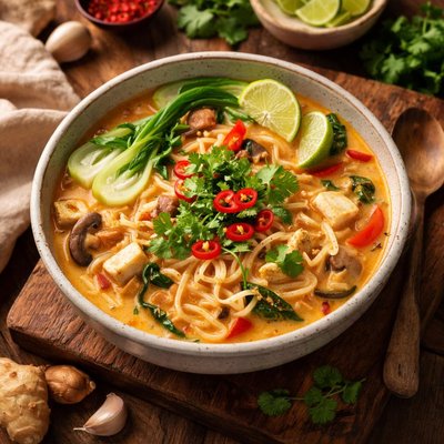 Image of Sopa de Coco Sin Lácteos con un Toque Picante Inspirada en la Cocina Tailandesa