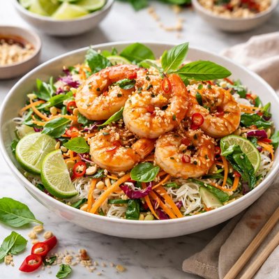 Image of Spicy Thai Basil Lime Jumbo Shrimp Vietnamese Salad