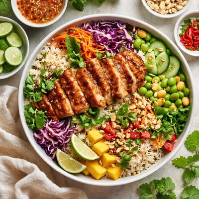 Image of Spicy Thai Chicken Rice Salad