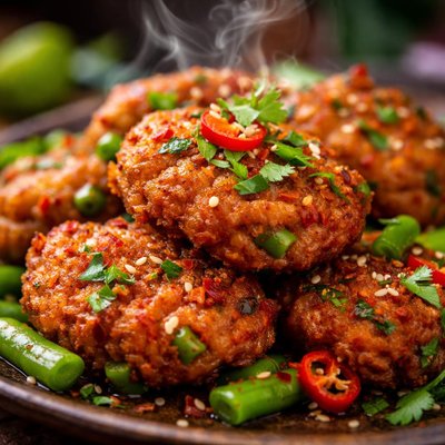 Image of Spicy Thai Fish Cakes with Green Beans