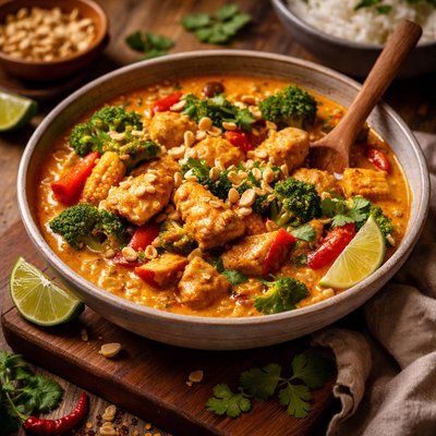 Image of Spicy Thai Peanut Chicken Curry