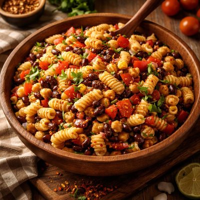 Image of Spicy Three Bean Pasta Salad