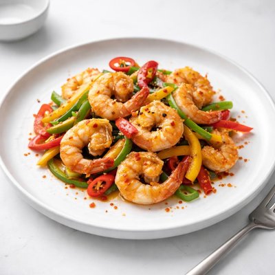 Image of Spicy Three Pepper Shrimp