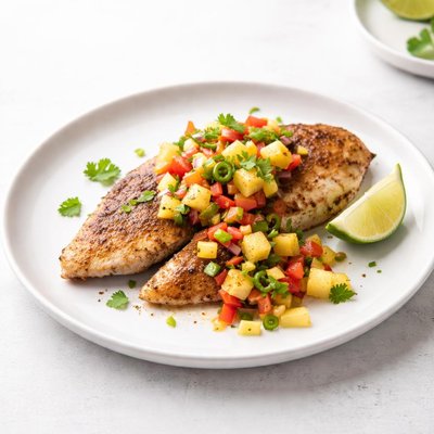 Image of Spicy Tilapia with Pineapple Pepper Relish