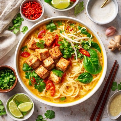 Image of Spicy Tofu and Coconut Curry Soup