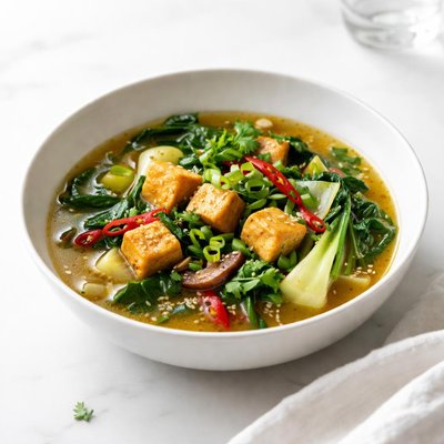 Image of Spicy Tofu Greens Soup