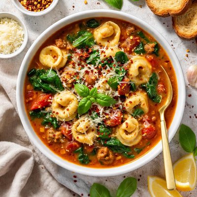 Image of Spicy Tortellini Soup