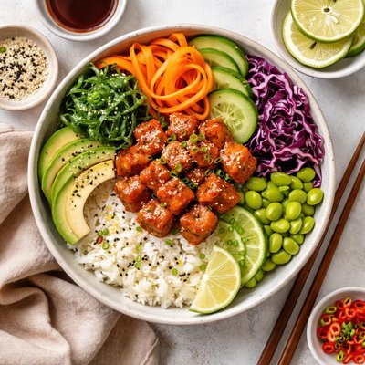 Image of Tazón de Poke de Atún Picante sin Lácteos