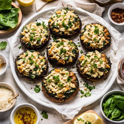 Image of Spinach and Artichoke Stuffed Portabellas