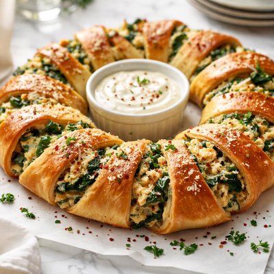 Image of Spinach and Artichoke Wreath Pampered Chef Copycat