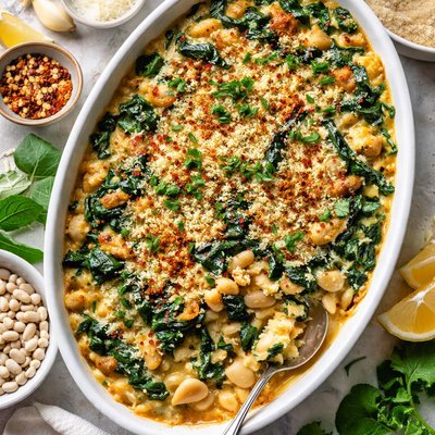 Image of Spinach and Beans Au Gratin
