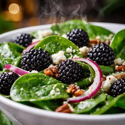 Image of Spinach and Blackberry Salad for One