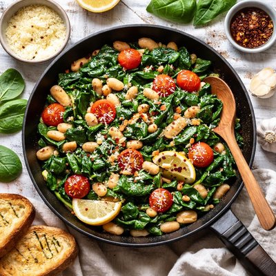 Image of Spinach and Cannellini Beans